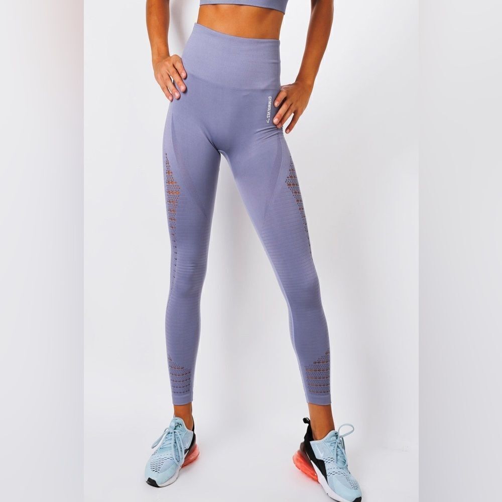 Gymshark Energy Seamless Leggings in Steel Blue